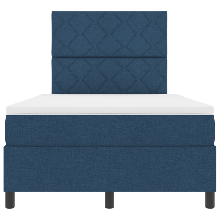 Boxspringbed met Matras & LED Blauw 120x200 cm Stof