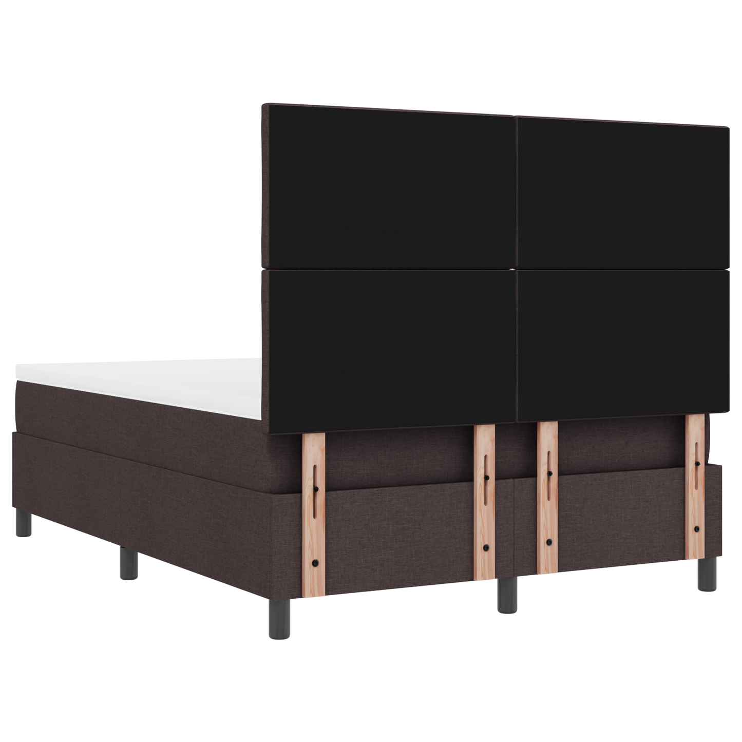 Boxspringbed met Matras & LED Donkerbruin 140x200 cm Stof