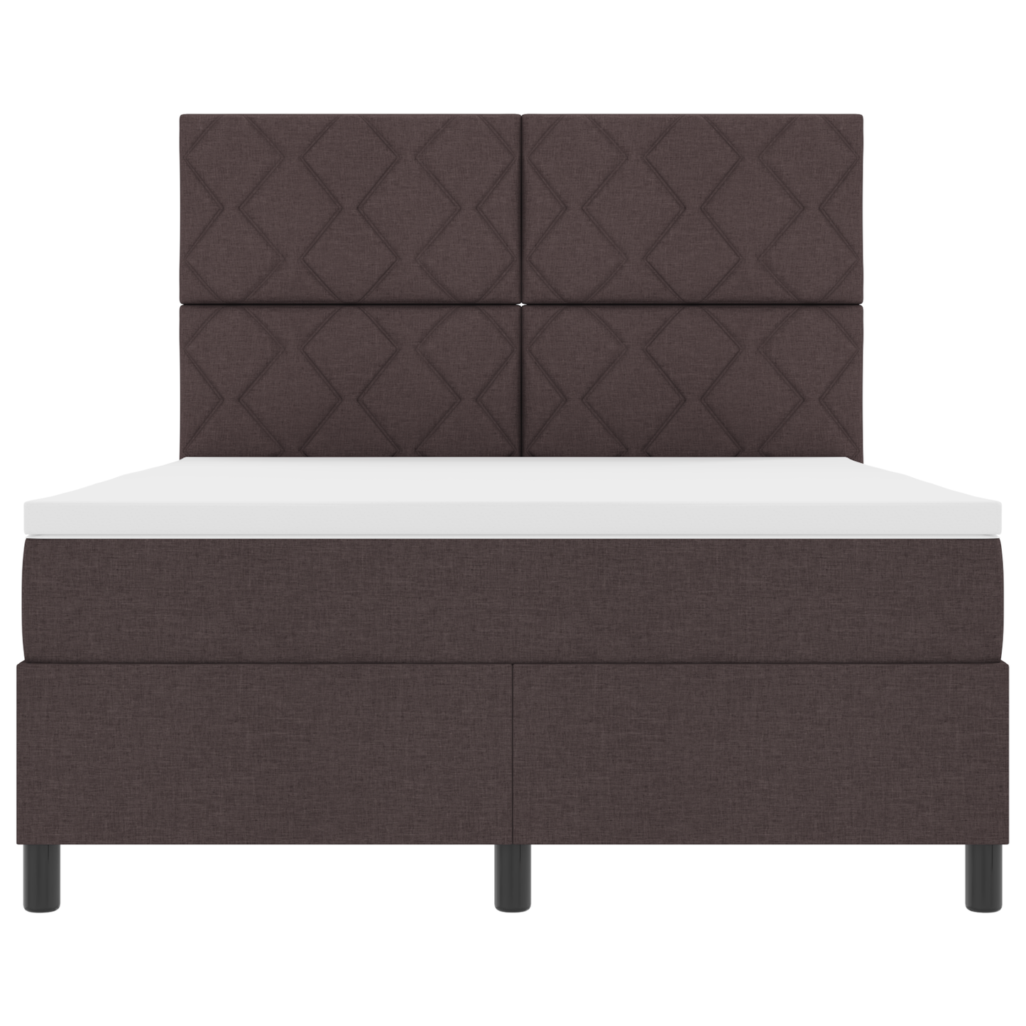 Boxspringbed met Matras & LED Donkerbruin 140x200 cm Stof