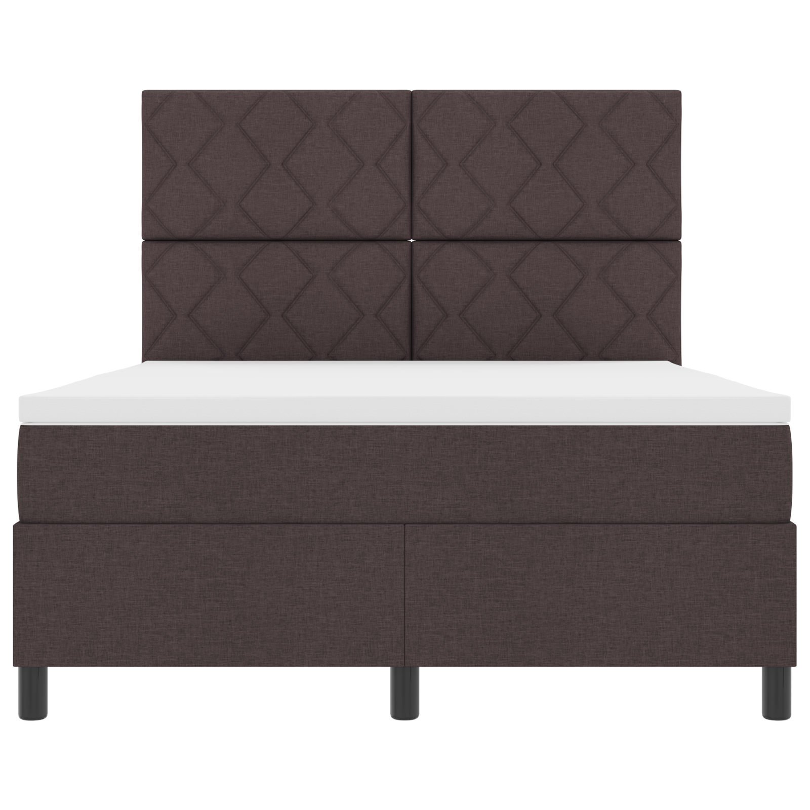 Boxspringbed met Matras & LED Donkerbruin 140x200 cm Stof