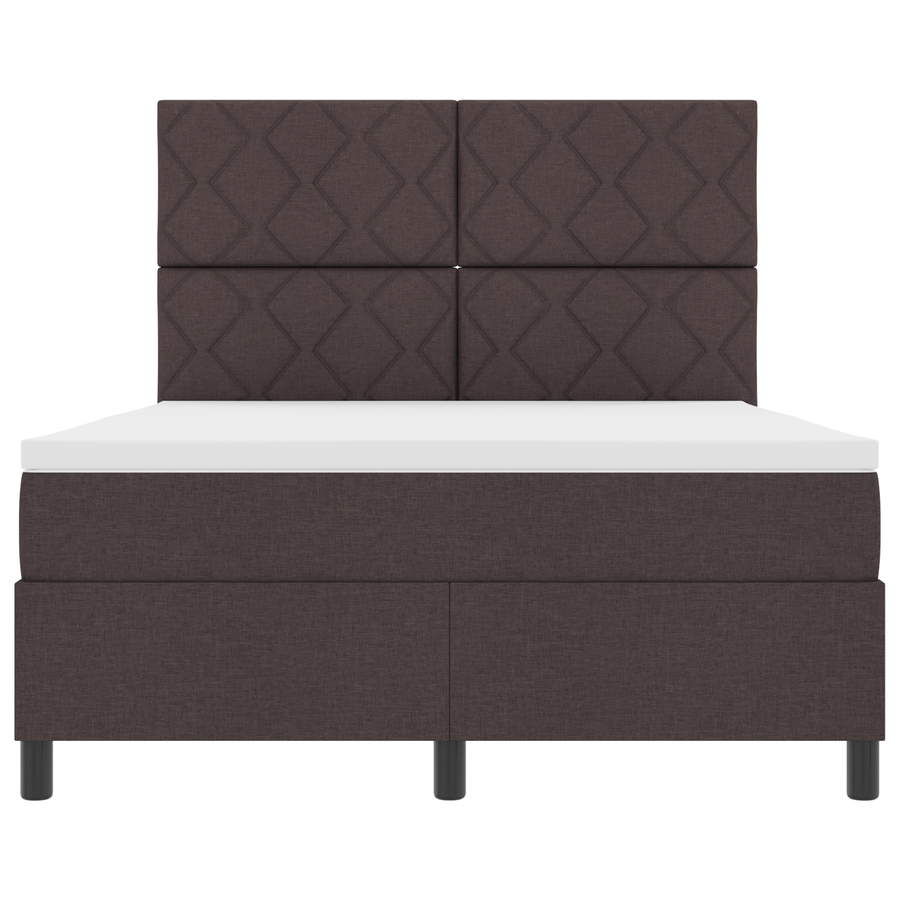 Boxspringbed met Matras & LED Donkerbruin 140x200 cm Stof