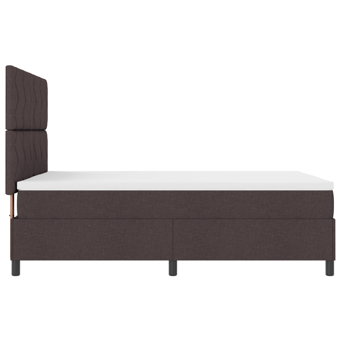 Boxspringbed met Matras & LED Donkerbruin 140x200 cm Stof
