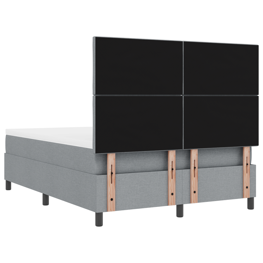 Boxspringbed met Matras & LED Licht Grijs 160x200 cm Stof