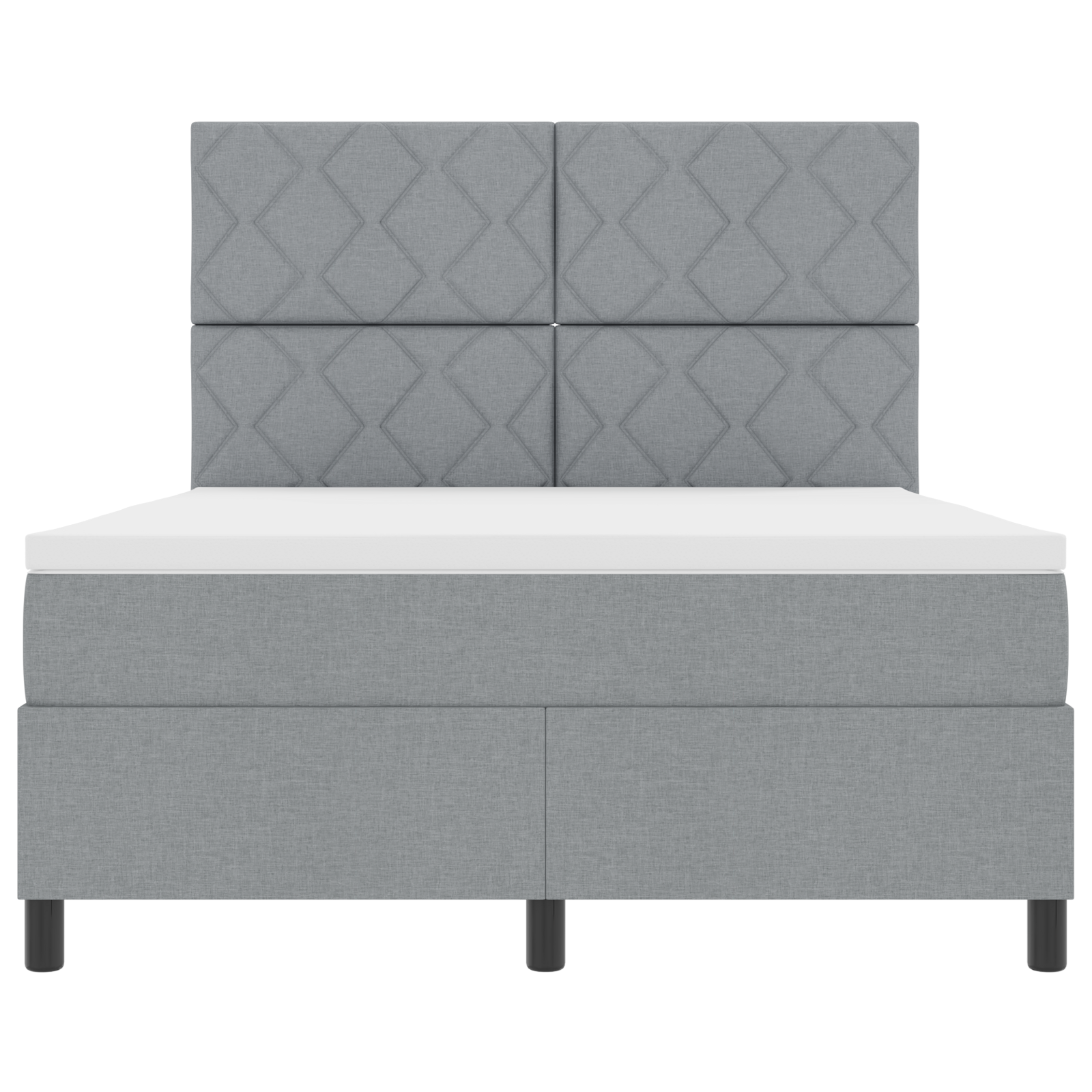 Boxspringbed met Matras & LED Licht Grijs 160x200 cm Stof