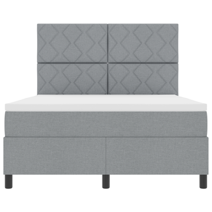 Boxspringbed met Matras & LED Licht Grijs 160x200 cm Stof