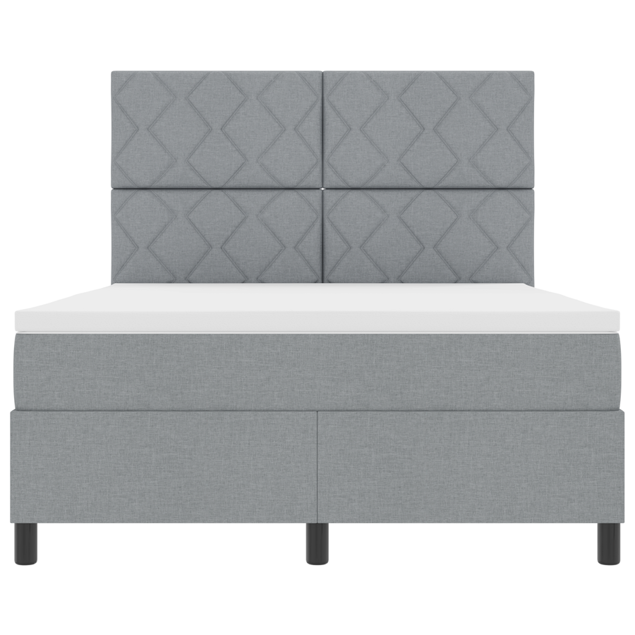 Boxspringbed met Matras & LED Licht Grijs 160x200 cm Stof