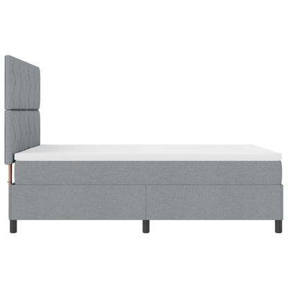 Boxspringbed met Matras & LED Licht Grijs 160x200 cm Stof