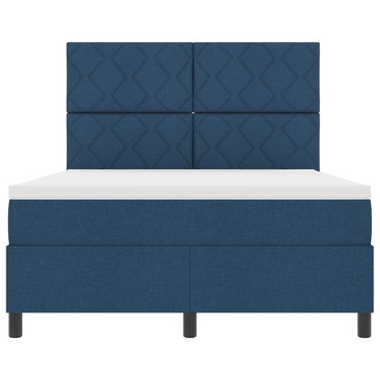 Boxspringbed met Matras & LED Blauw 160x200 cm Stof