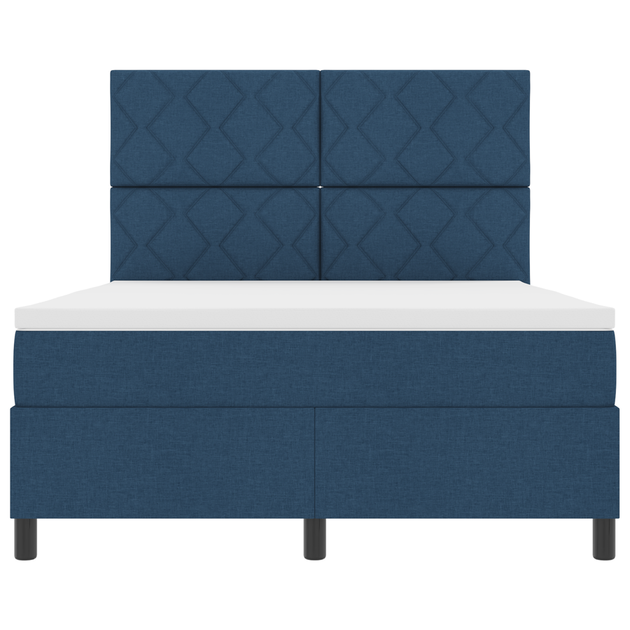 Boxspringbed met Matras & LED Blauw 160x200 cm Stof