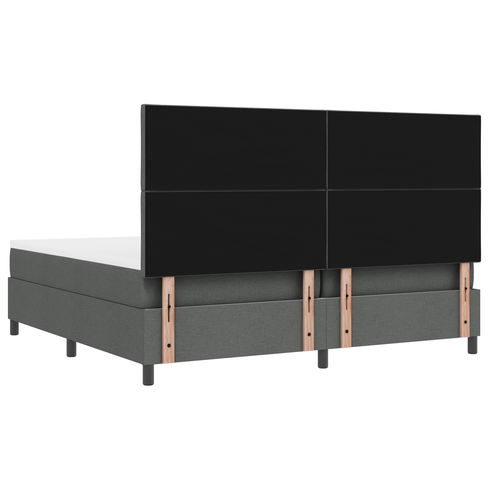 Boxspring Bed met Matras & LED Donkergrijs 200x200 cm Stof
