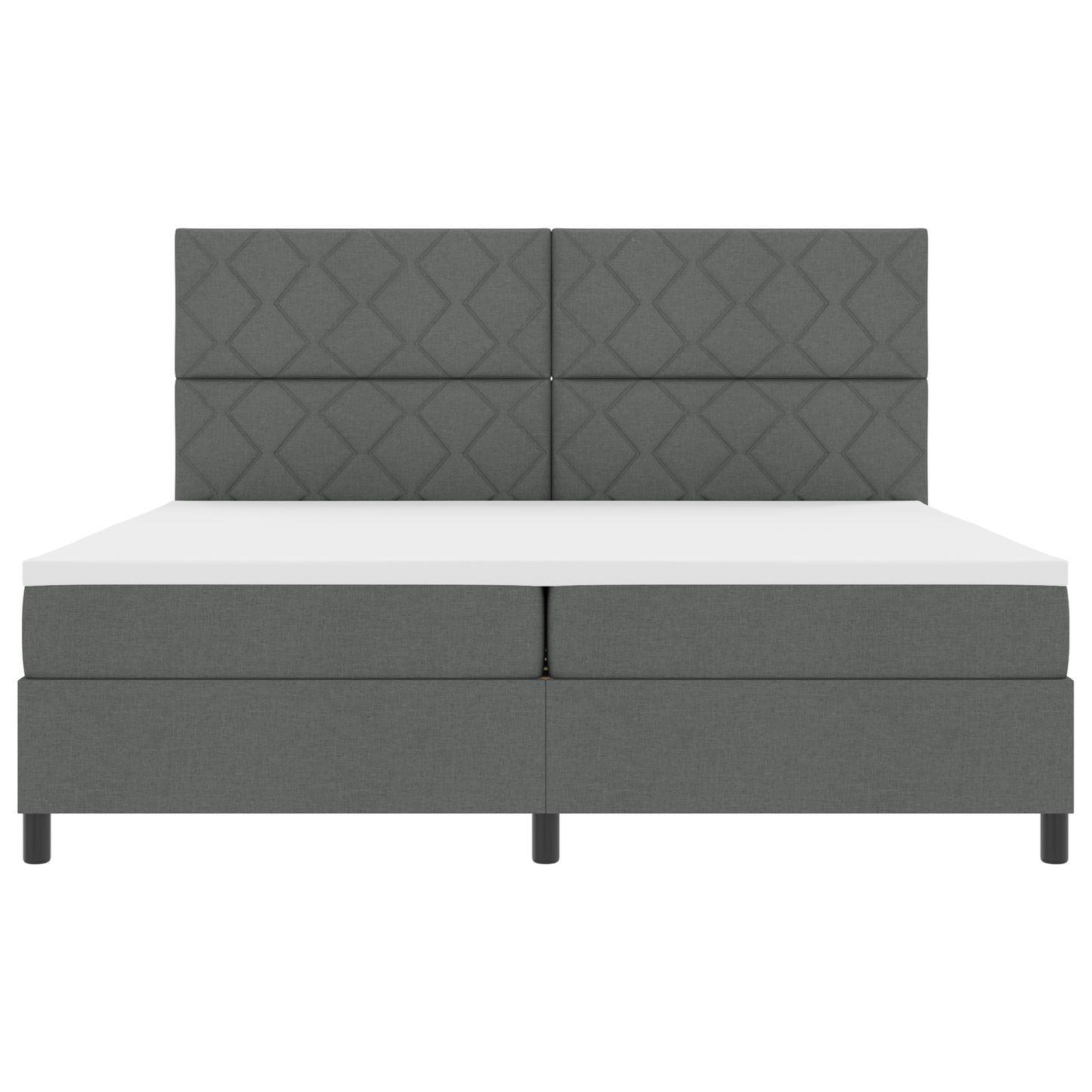 Boxspring Bed met Matras & LED Donkergrijs 200x200 cm Stof