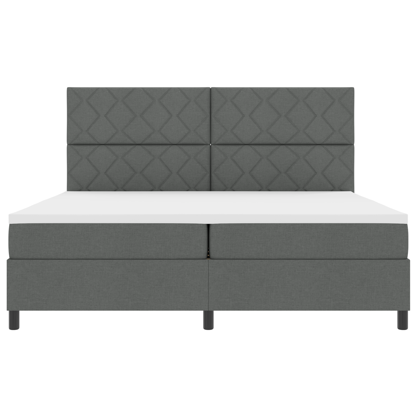 Boxspring Bed met Matras & LED Donkergrijs 200x200 cm Stof