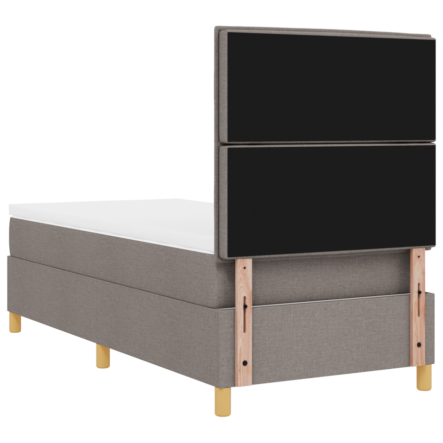 Boxspringbed met matras en LED stof taupe 90x190 cm