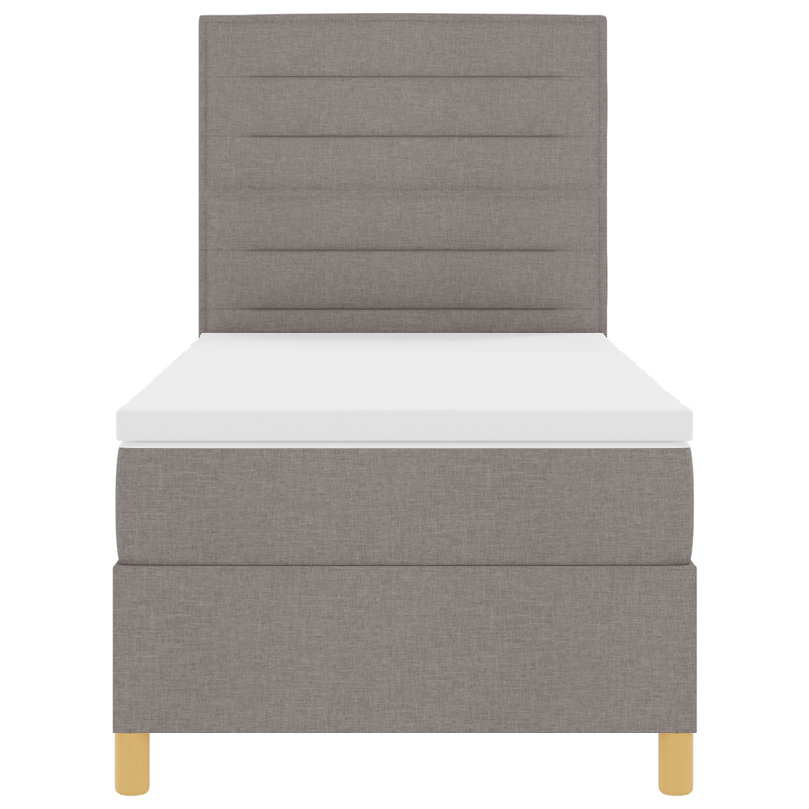 Boxspringbed met matras en LED stof taupe 90x190 cm