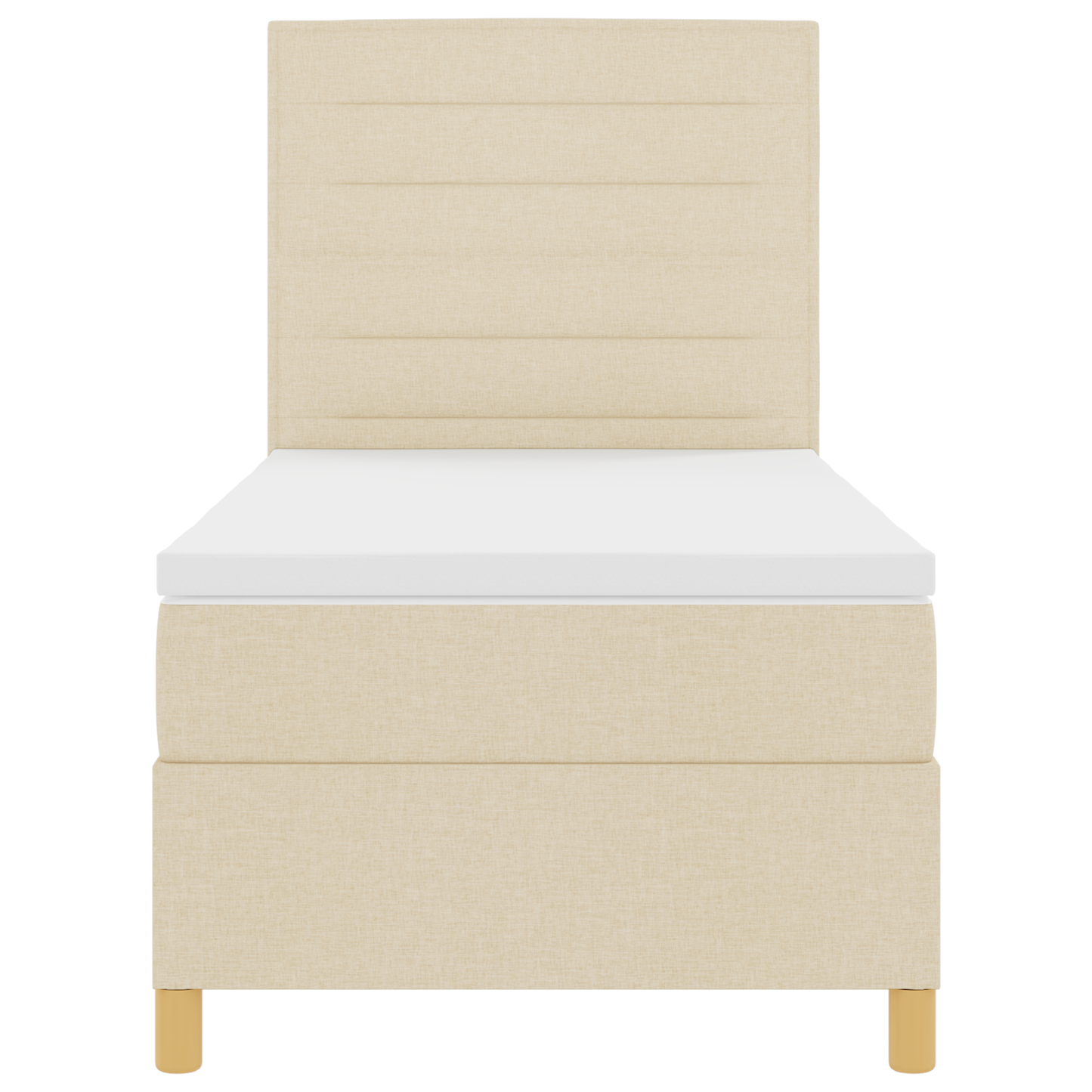 Boxspringbed met matras en LED stof crèmekleurig 90x190 cm