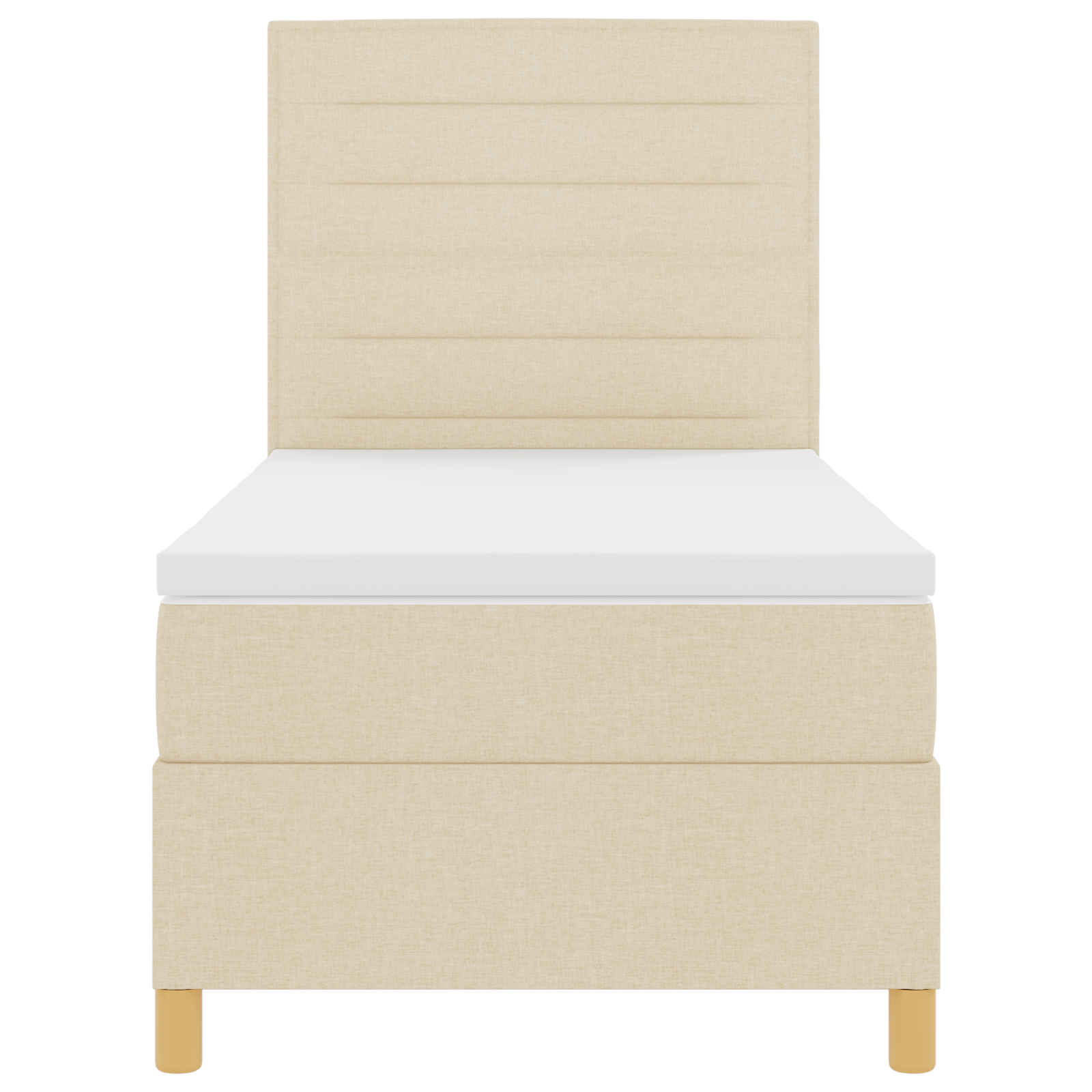 Boxspringbed met matras en LED stof crèmekleurig 90x190 cm