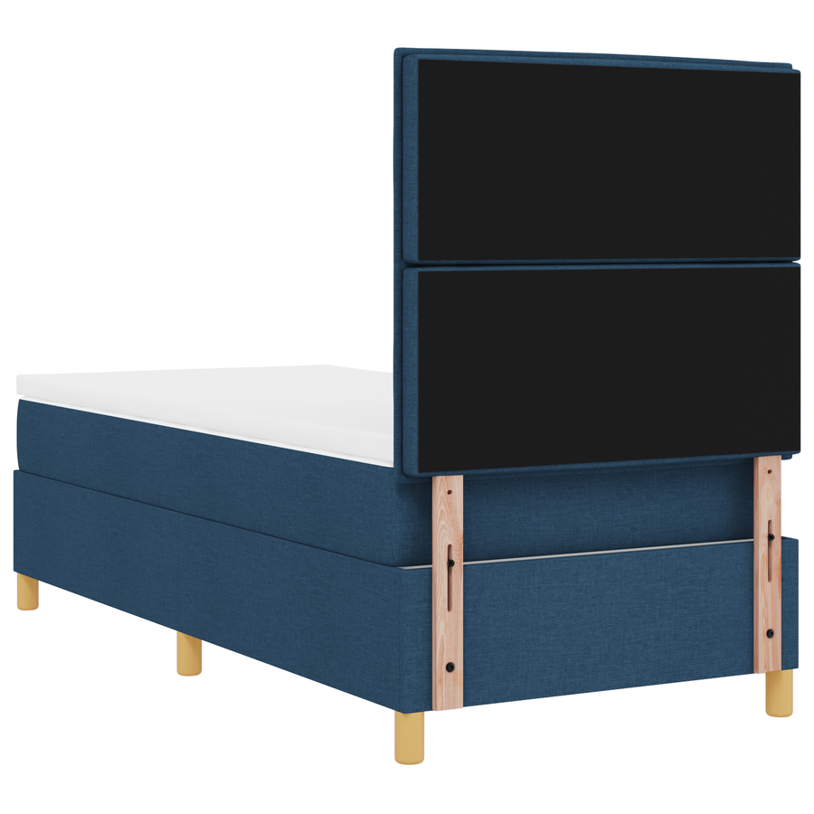 Boxspringbed met matras en LED stof blauw 90x190 cm
