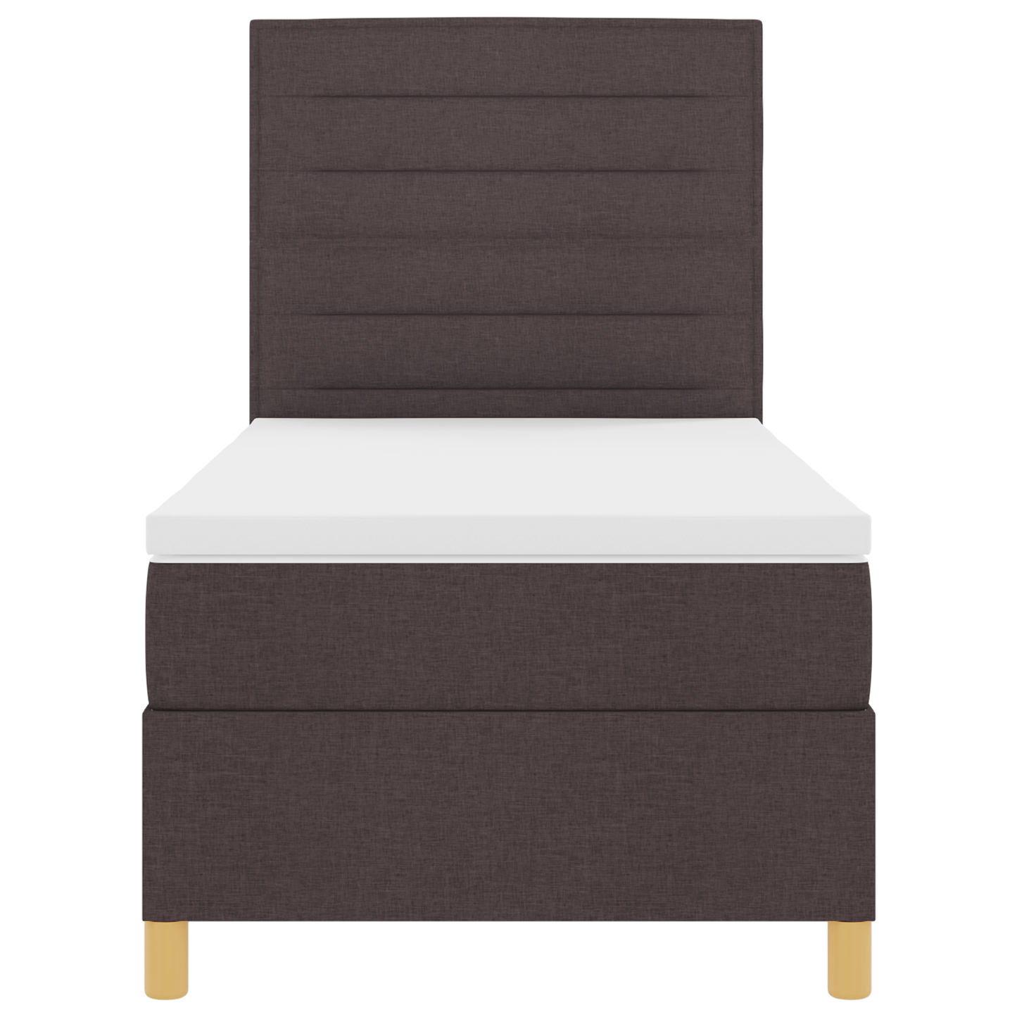 Boxspringbed met matras en LED stof donkerbruin 90x200 cm