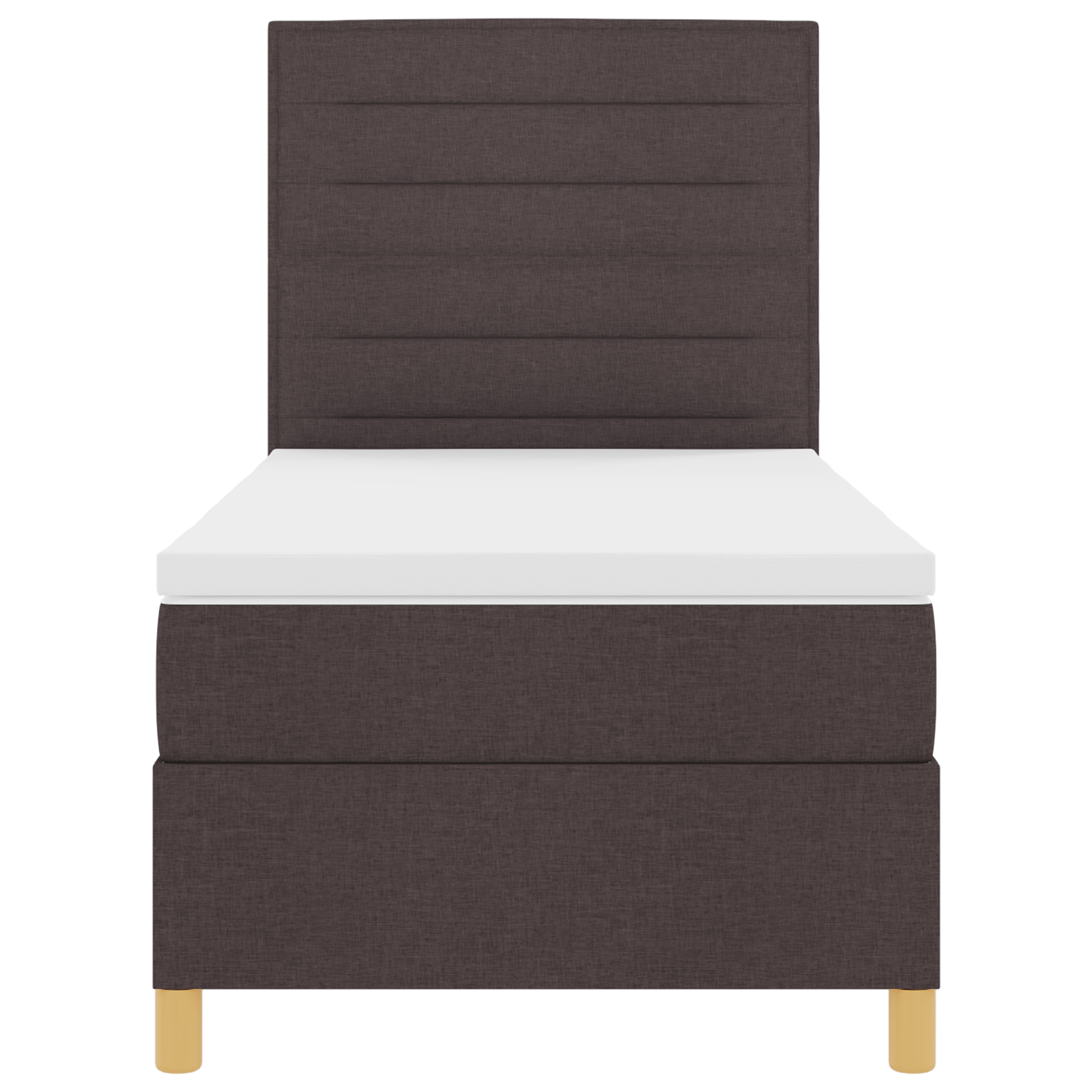 Boxspringbed met matras en LED stof donkerbruin 90x200 cm