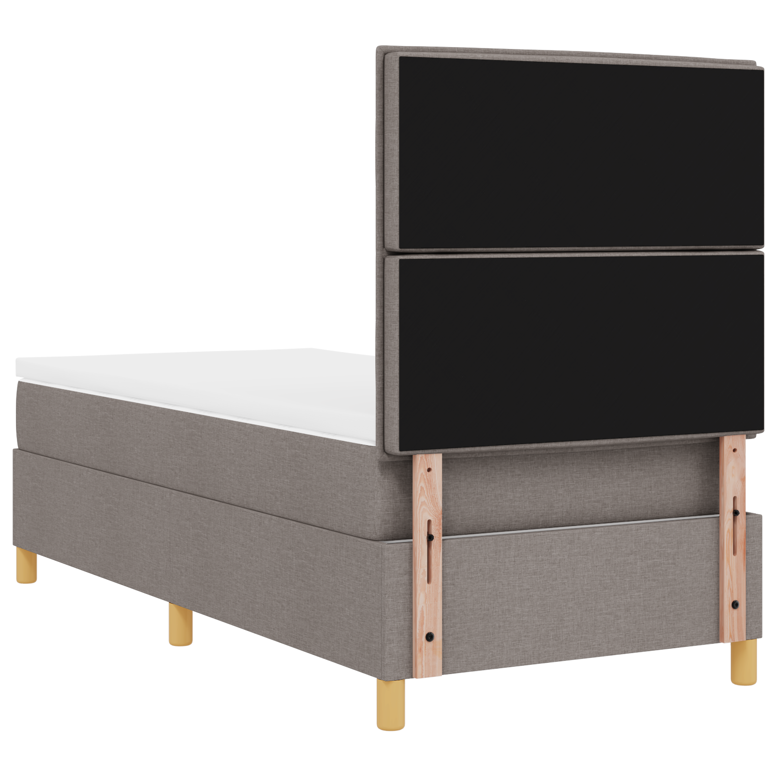 Boxspringbed met matras en LED stof taupe 90x200 cm