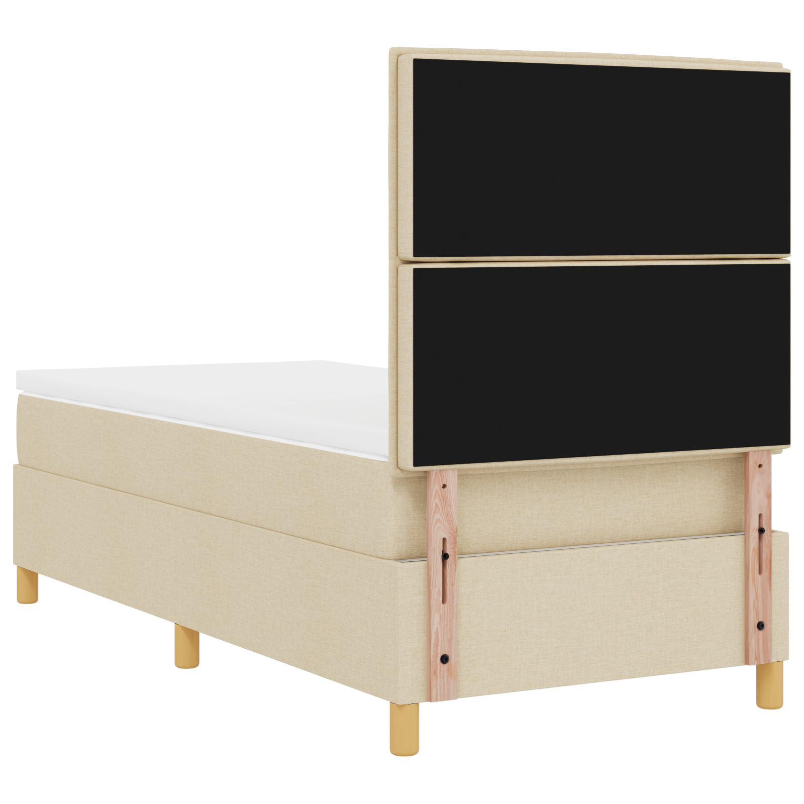 Boxspringbed met matras en LED stof crèmekleurig 90x200 cm