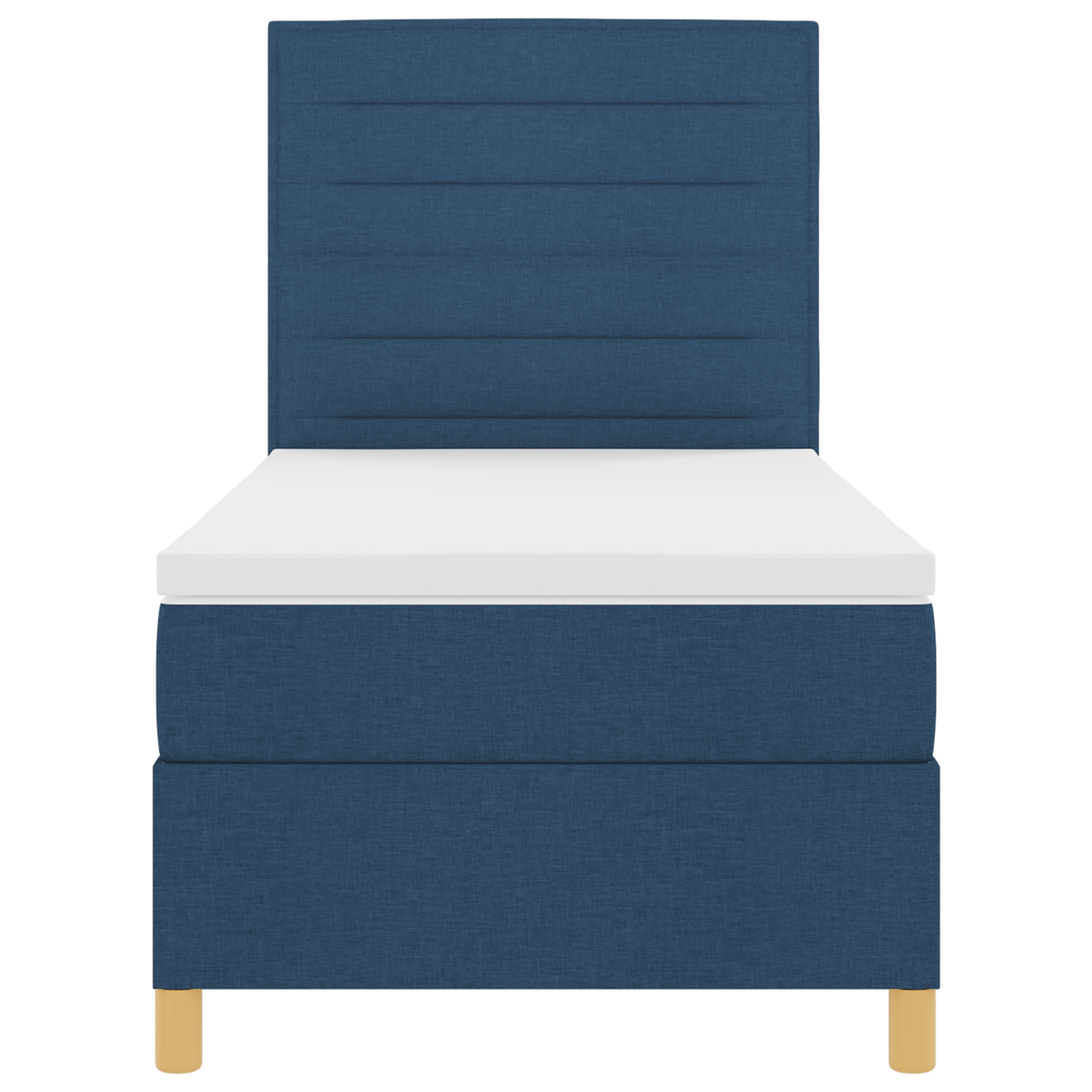 Boxspringbed met matras en LED stof blauw 90x200 cm