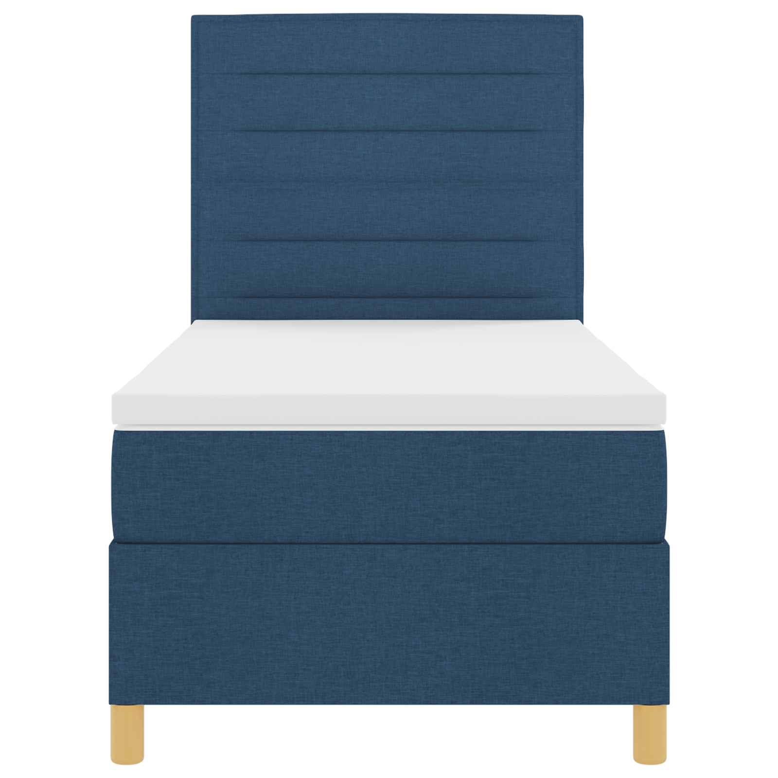 Boxspringbed met matras en LED stof blauw 90x200 cm