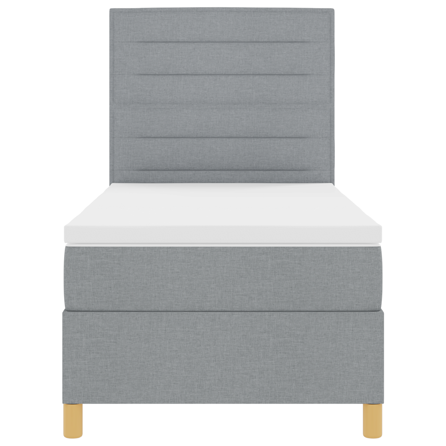 Boxspringbed met matras en LED stof lichtgrijs 100x200 cm