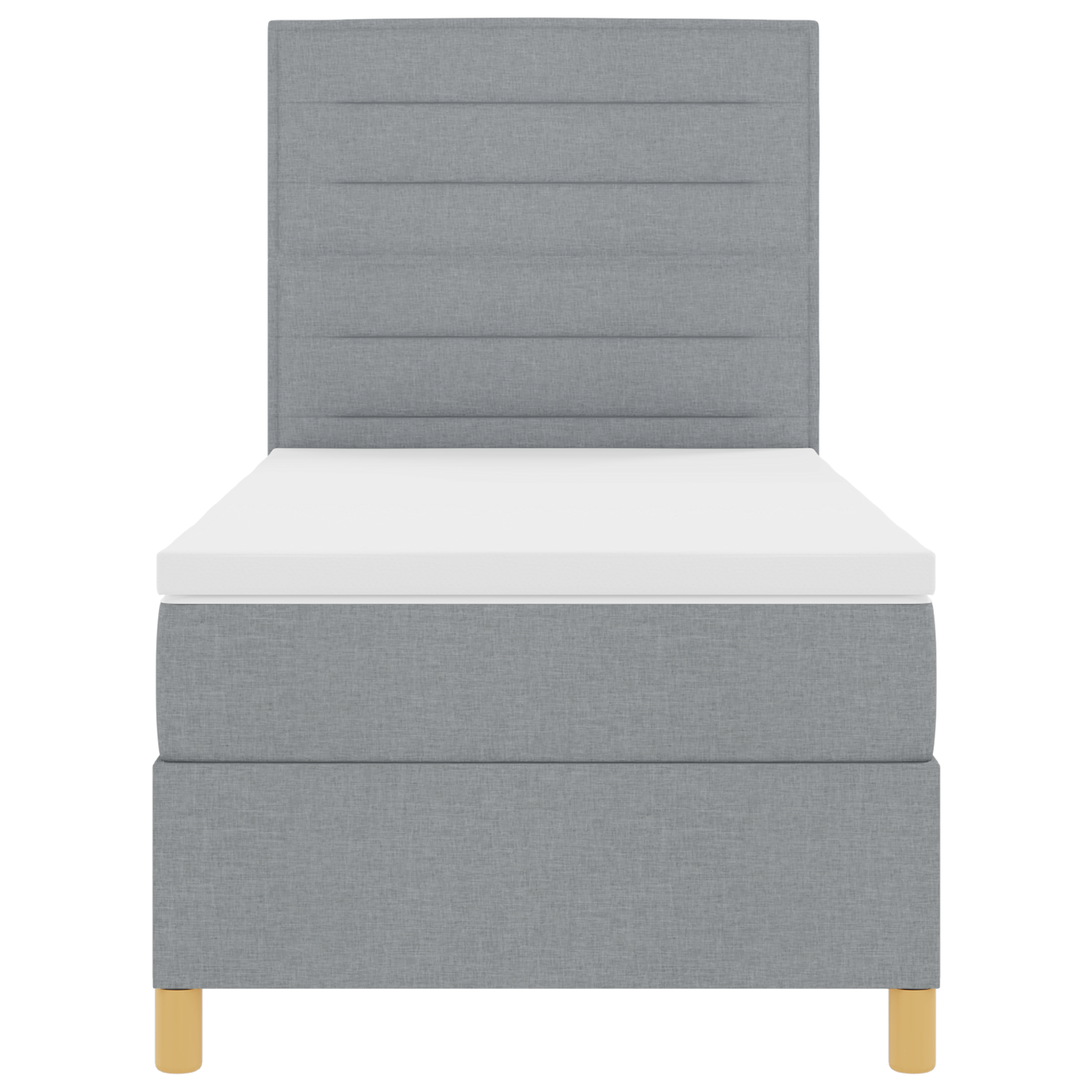 Boxspringbed met matras en LED stof lichtgrijs 100x200 cm