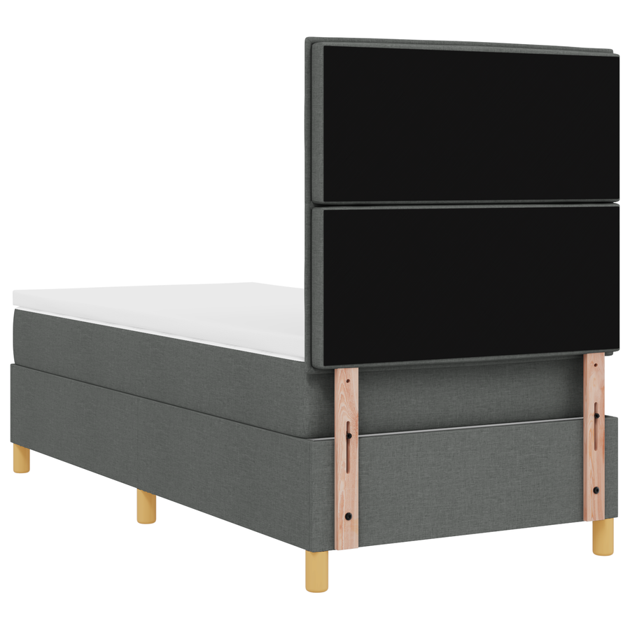 Boxspringbed met matras en LED stof donkergrijs 100x200 cm