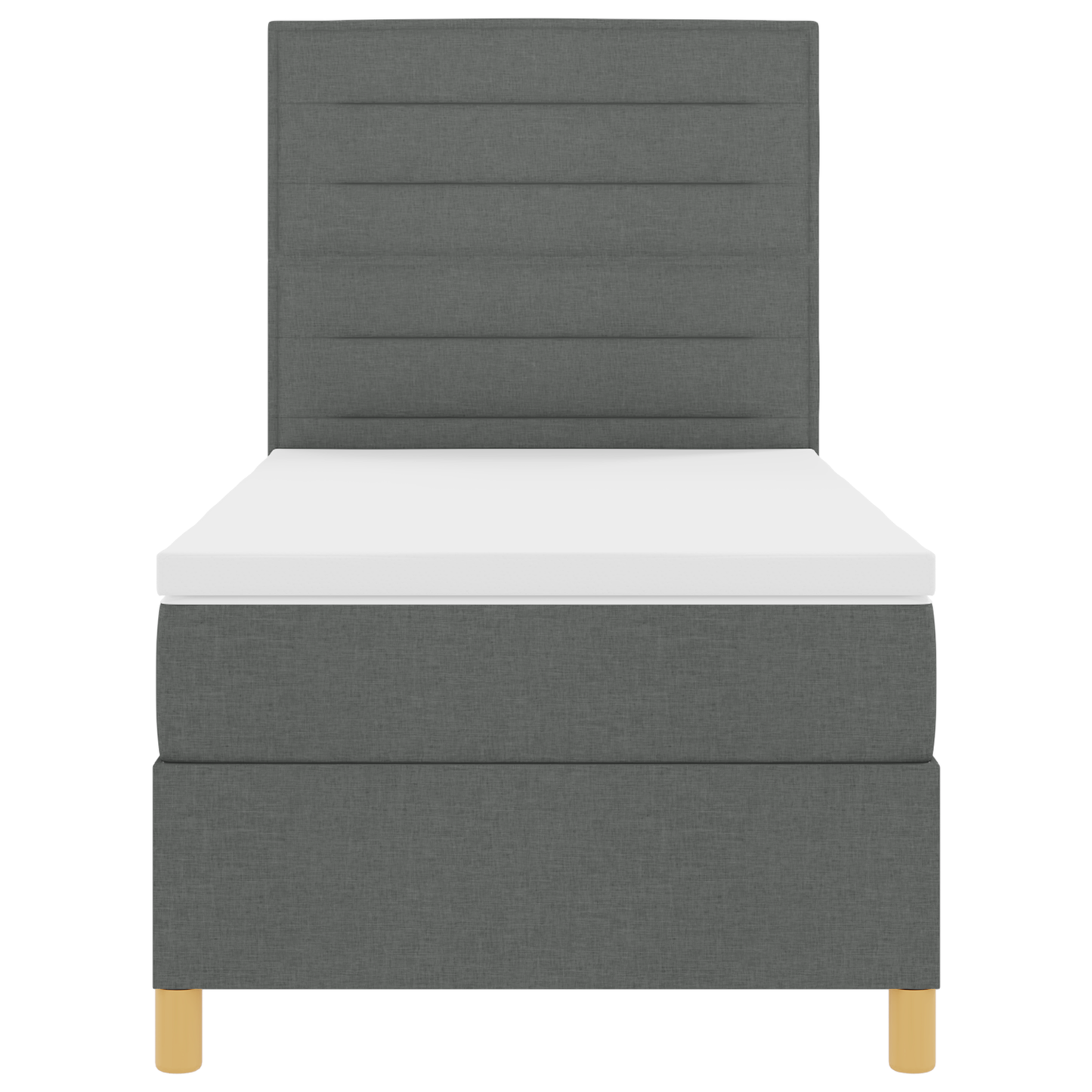 Boxspringbed met matras en LED stof donkergrijs 100x200 cm
