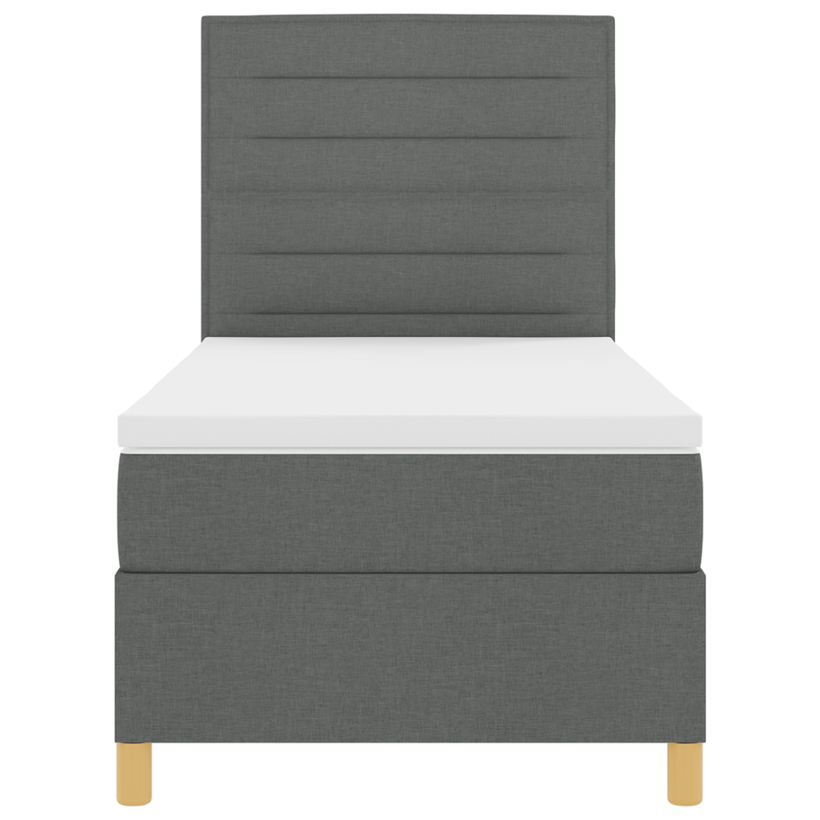 Boxspringbed met matras en LED stof donkergrijs 100x200 cm