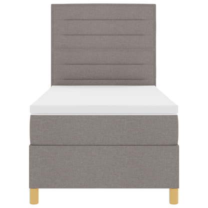 Boxspringbed met matras en LED stof taupe 100x200 cm