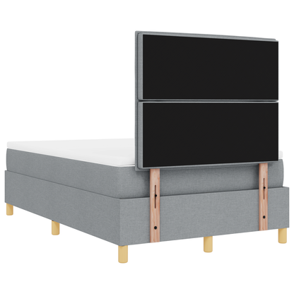 Boxspringbed met matras & LED in lichtgrijs 120x190 cm stof