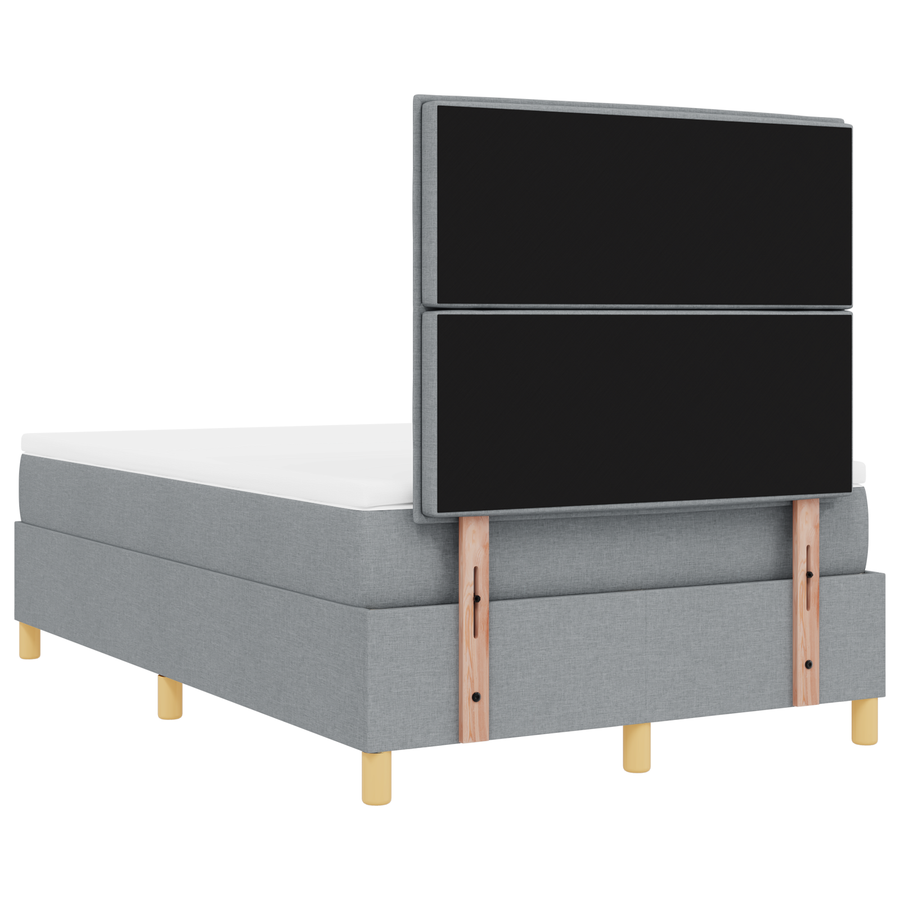 Boxspringbed met matras & LED in lichtgrijs 120x190 cm stof