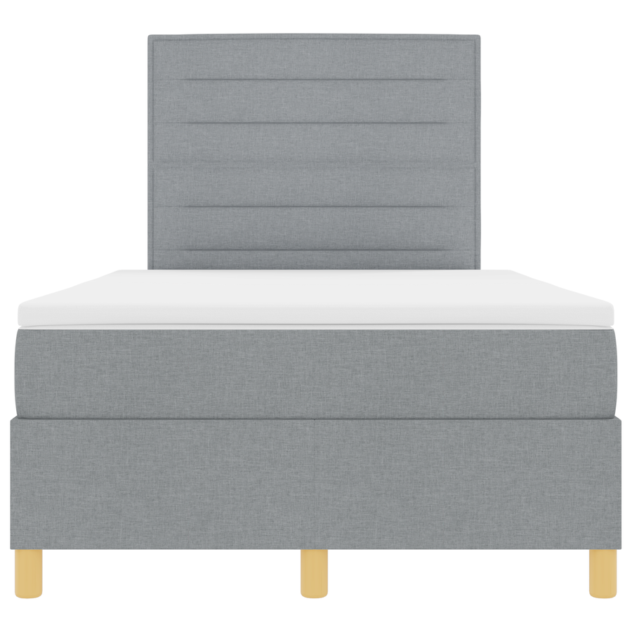 Boxspringbed met matras & LED in lichtgrijs 120x190 cm stof