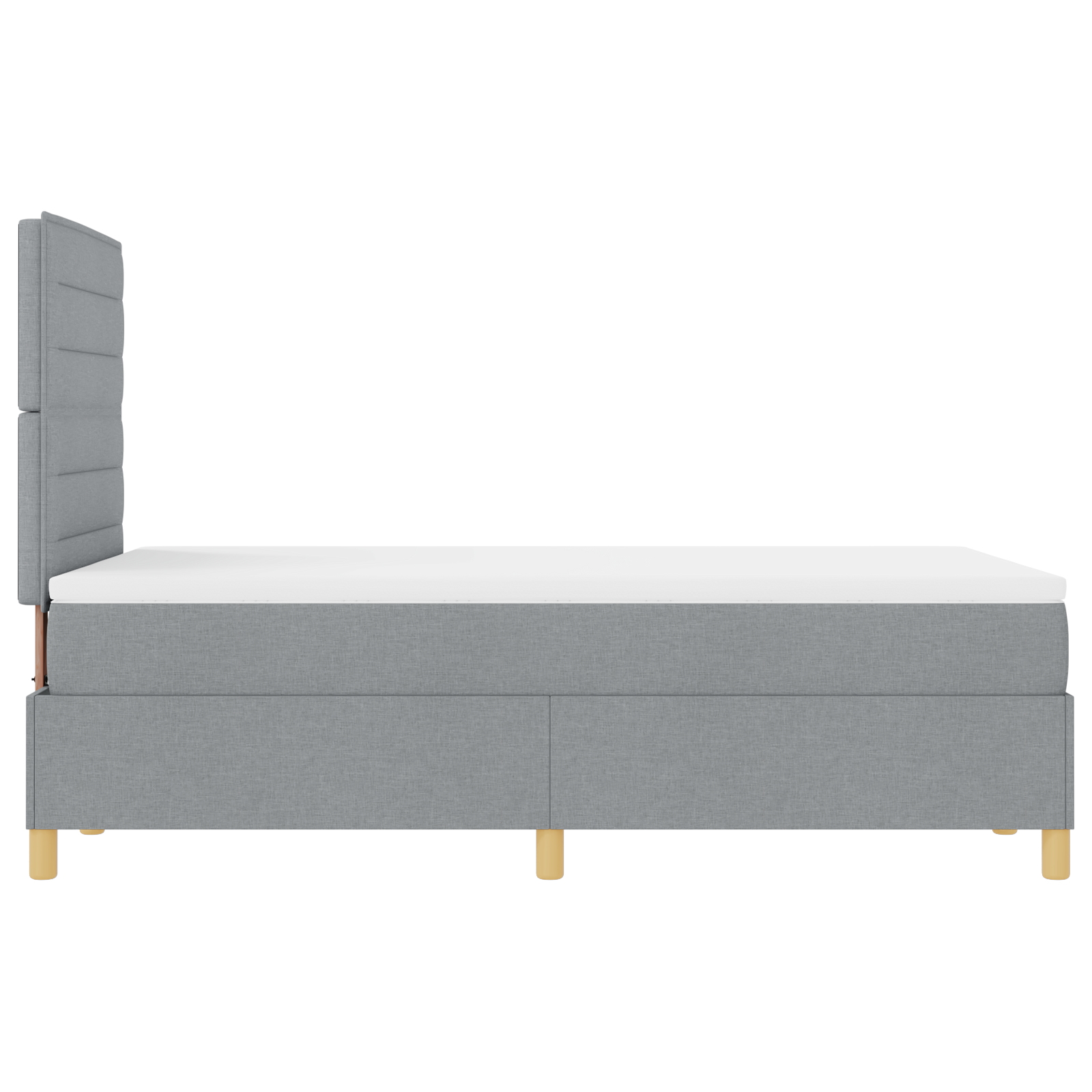 Boxspringbed met matras & LED in lichtgrijs 120x190 cm stof