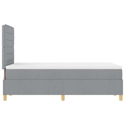 Boxspringbed met matras & LED in lichtgrijs 120x190 cm stof