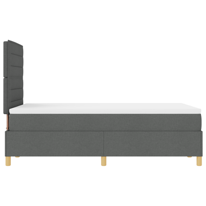Boxspringbed met Matras & LED Donkergrijs 120x190 cm Stof
