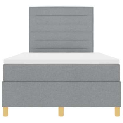 Boxspringbed met matras en LED stof lichtgrijs 120x200 cm
