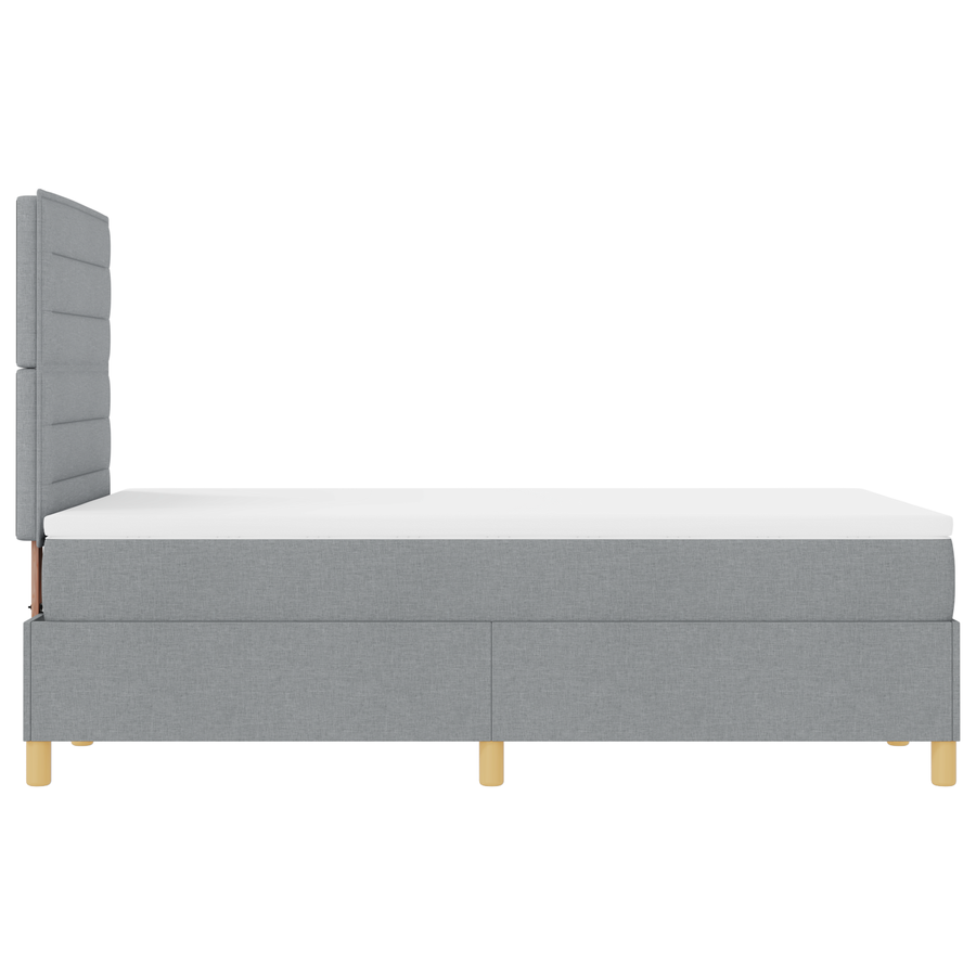 Boxspringbed met matras en LED stof lichtgrijs 120x200 cm
