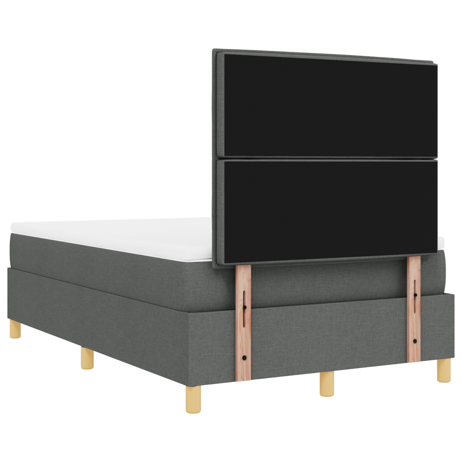 Boxspringbed met matras en LED stof donkergrijs 120x200 cm