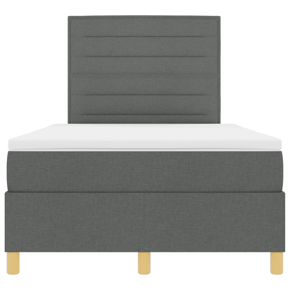 Boxspringbed met matras en LED stof donkergrijs 120x200 cm