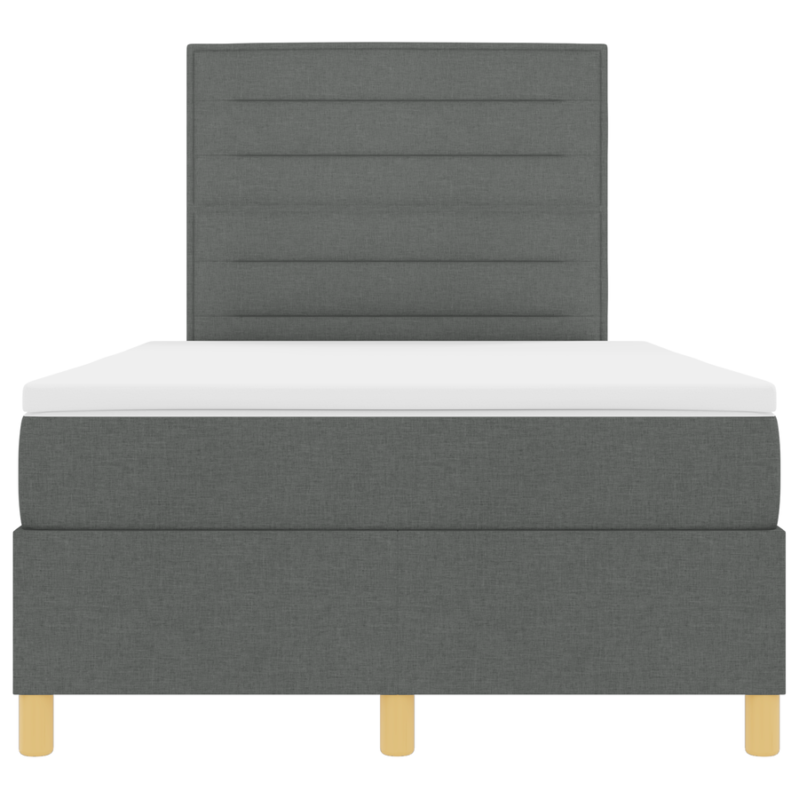 Boxspringbed met matras en LED stof donkergrijs 120x200 cm