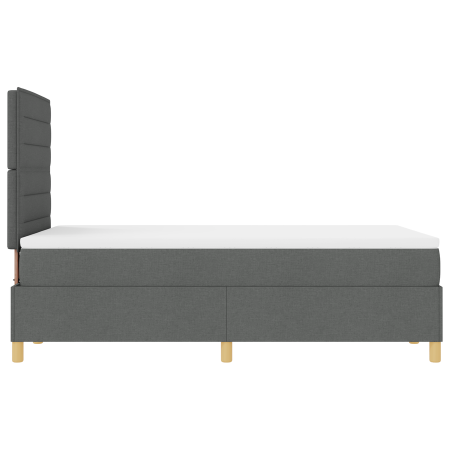Boxspringbed met matras en LED stof donkergrijs 120x200 cm