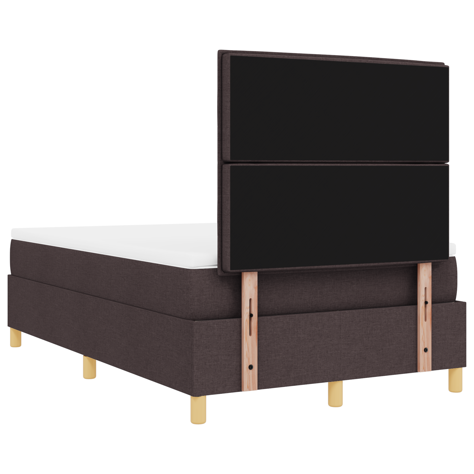 Boxspringbed met matras en LED stof donkerbruin 120x200 cm