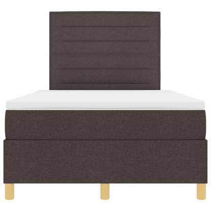 Boxspringbed met matras en LED stof donkerbruin 120x200 cm