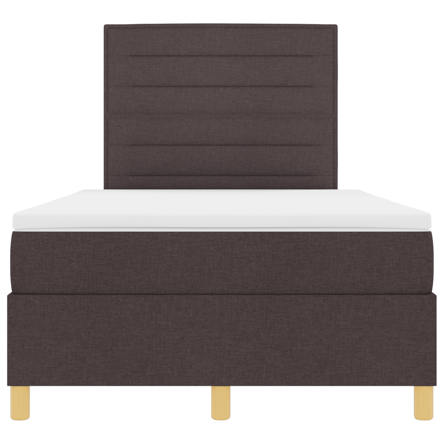 Boxspringbed met matras en LED stof donkerbruin 120x200 cm
