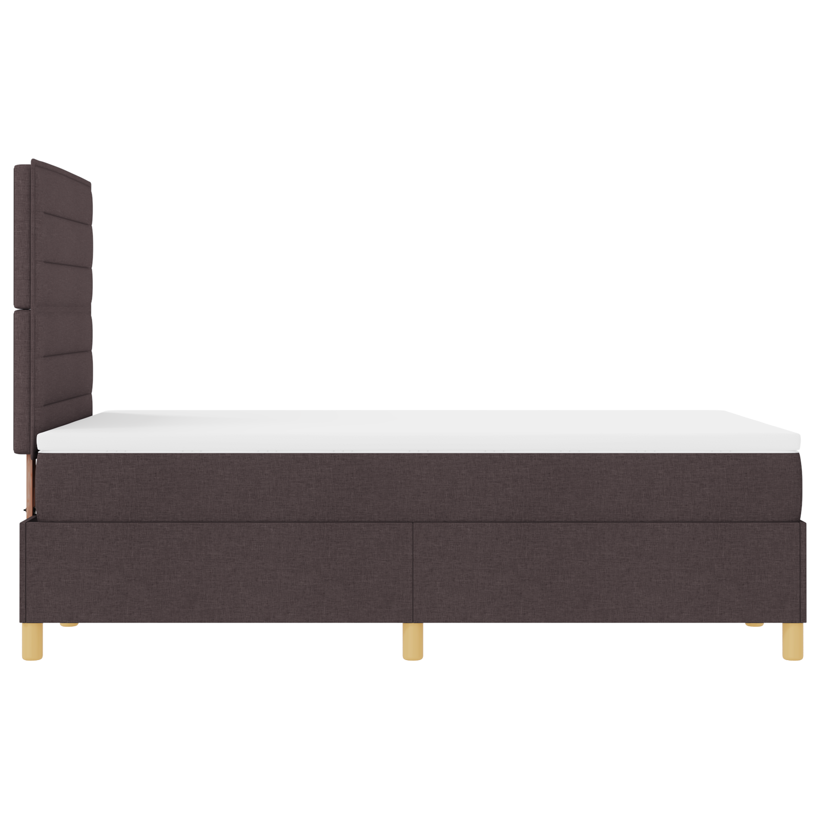 Boxspringbed met matras en LED stof donkerbruin 120x200 cm
