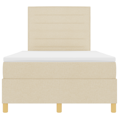 Boxspringbed met matras en LED stof crèmekleurig 120x200 cm